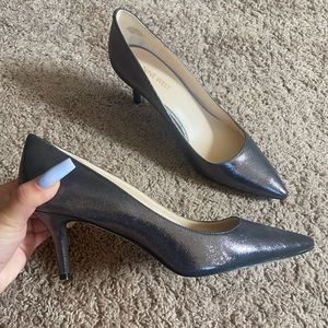 Nine West Silver Arlene Pointy Toe Pumps